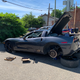 My Corvette up in the air just before digging into the rear brakes.